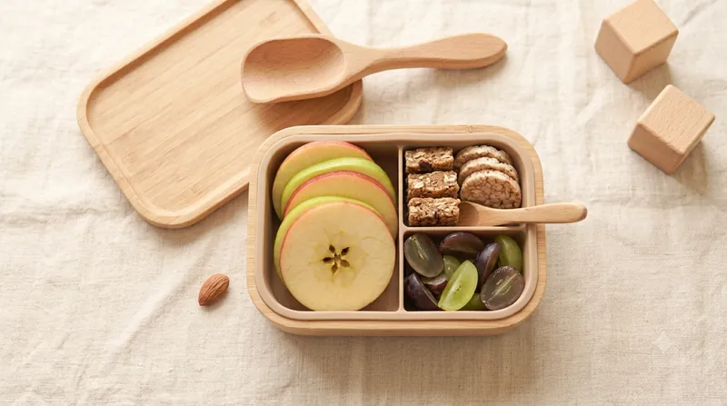 Apfel-Illustration – vegane Baby-Snacks für unterwegs